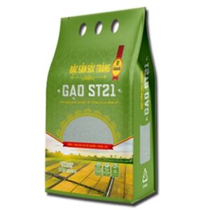 Gạo st21 gạo 3 năm giải 3 thế giới hạt gạo hình dáng giống như st25 nhưng ngắn hơn 1 phần cơm dẻo thơm đóng gói 5kg,10kg,50kg  được đóng gói bởi hợp tác xã Đại An