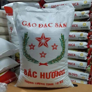 Gạo Bắc Hương hạt thon nhỏ bầu màu đục trong đóng gói 10kg có team mã vạch sản phẩm của Hợp tác xã Đại An